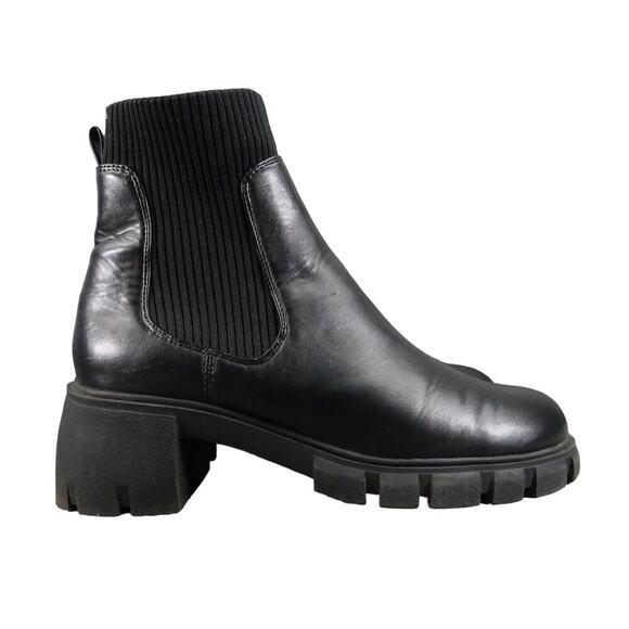 Steve Madden Shoe Women 11 Boots Fashion Platform Block Heel Hutch Pull On Black - Picture 2 of 16